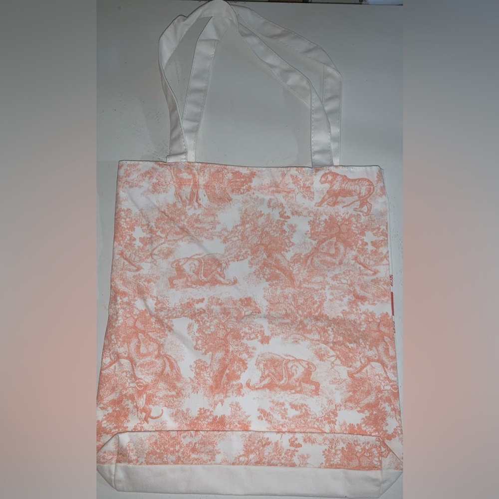 Dior White and Red Tote Bag